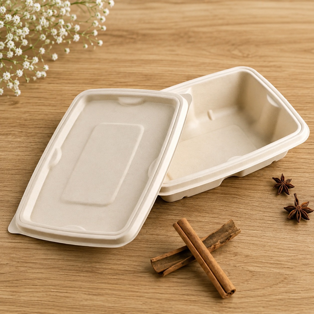 Kraft food boxes for restaurant packaging supplied by Biodee eco friendly packaging manufacturer Goa leak proof all sizes